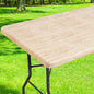 Smiry Rectangle Table Cloth Cover, Waterproof Elastic Fitted Picnic Tablecloth for 5 Foot Tables, Wipeable Flannel Backed Vinyl Tablecloths for Camping, Dining, Outdoor (Beige Wood, 30" x 60")