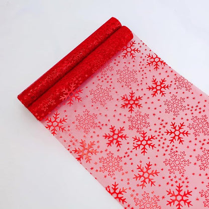 Snowkingdom 2 Pcs Christmas Red Snowflake Table Runner 108 Inch Sparkly Red - Image 3