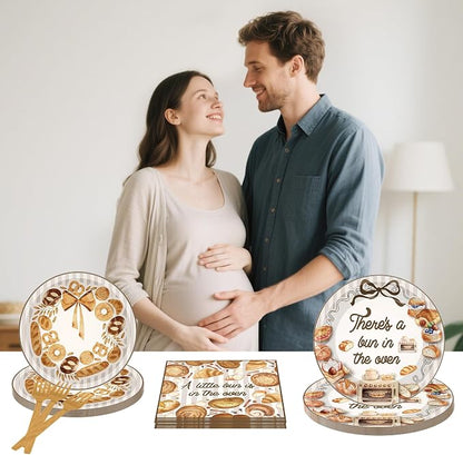 96 Pcs Bun in the Oven Baby Shower Decorations, Bakery Theme Plates Napkins - Image 7
