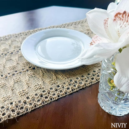 Burlap Placemats Set of 6, 12x18 Inch Natural Cotton Jute and Kitchen Woven - Image 8