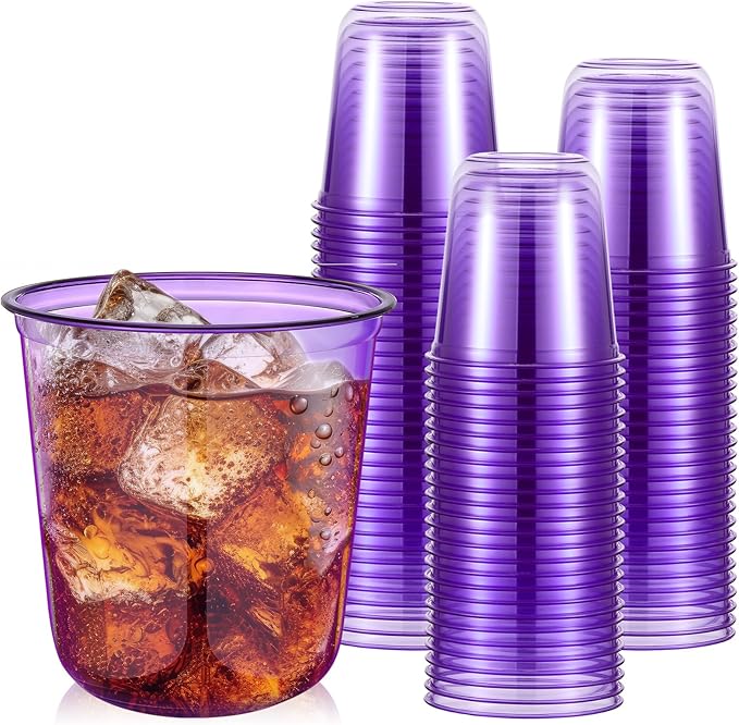 Ziliny 50 Pcs Disposable Stemless Glasses 12oz Crystal Plastic Wine Glasses by Ziliny