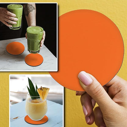 10 Round Foam Bud Coasters Pack, 4 inch - PU Foam, Party Favor - Neon Orange