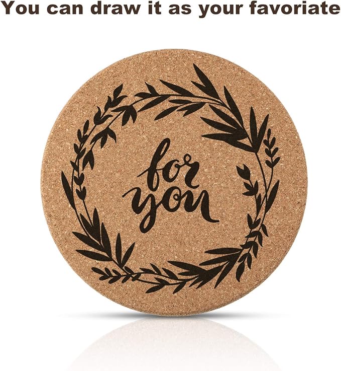 Boao 6 Pcs Round Cork Trivets for Hot Dishes, Hot Pots and Pans, 6 Inch | High - Image 6