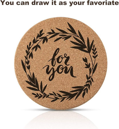 Boao 6 Pcs Round Cork Trivets for Hot Dishes, Hot Pots and Pans, 6 Inch | High - Image 6