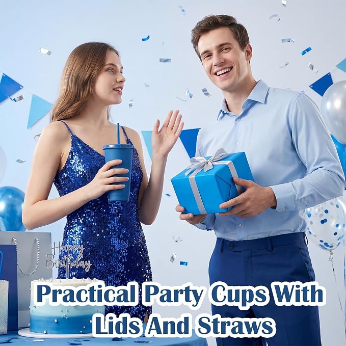 Honeydak 30 Pack Tumbler with Straw and Lid Bulk Cups - Image 4