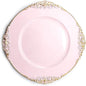 allgala 13-Inch 48-Pack Case Lot Heavy Quality Round Charger Plates-Floral Pink-HD80845