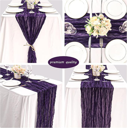 12 Pack 13Ft Cheesecloth Table Runner 35x157 Inch Boho Gauze Table Runner - Image 5