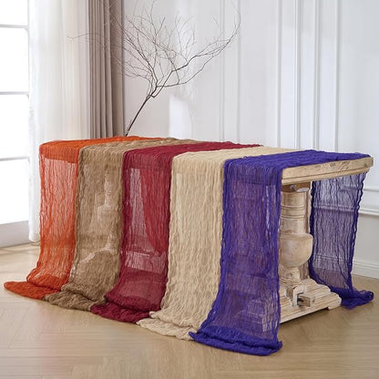 12 Pack Coffee Brown Cheesecloth Table Runners, 120 Inch 10Ft Gauze Table Runner - Image 8