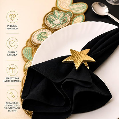 Star Napkin Holders, Durable Aluminum Napkin Rings Set of 6 - Image 5