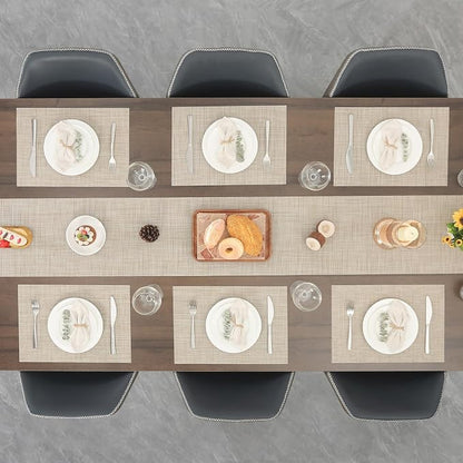 Myir JUN Beige Table Runner Home Decor Dining Table Runners | Vinyl Table - Image 9