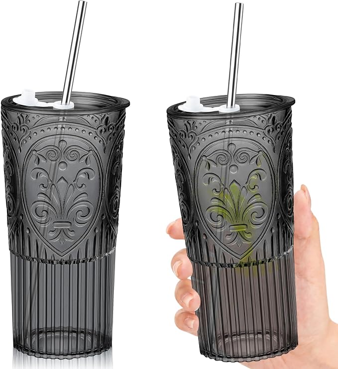2 Set 20oz Vintage Plastic Tumbler by Unknown