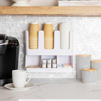 Mind Reader 6 Compartment Upright Breakroom Coffee Condiment and Cup Storage - Image 6
