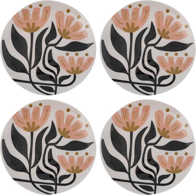 Karma, 8.75 inches Melamine Salad Plates Set of 4, Reusable Dishwasher Safe by KarmaGifts