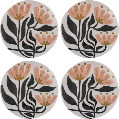 Karma, 8.75 inches Melamine Salad Plates Set of 4, Reusable Dishwasher Safe by KarmaGifts