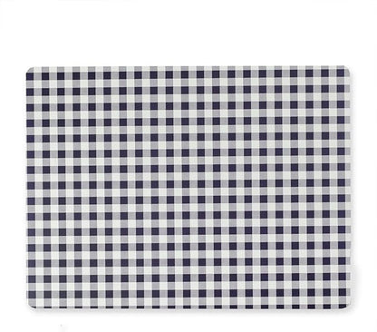 Benson Mills Cork Placemats Set of 4, Thick Cork Place Mats for Kitchen and Dining Tables, Easy Clean Table Mats (12" x 16" Rectangular Set of 4, Gingham Check Navy)