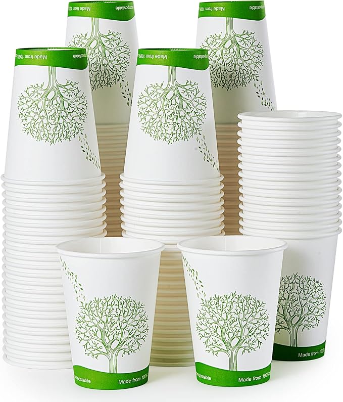 ECOLipak 240 Count 12 oz Compostable Paper Cup, Disposable Paper Coffee Cup | by ECOLipak