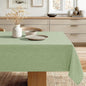 JIUZHEN Square Table Cloth Faux Linen Farmhouse Tablecloth Wrinkle and Stain Resistant Decorative Fabric Table Cover for Kitchen, Dining Room, Parties and Camping, Sage Green, 54 x 54 Inch