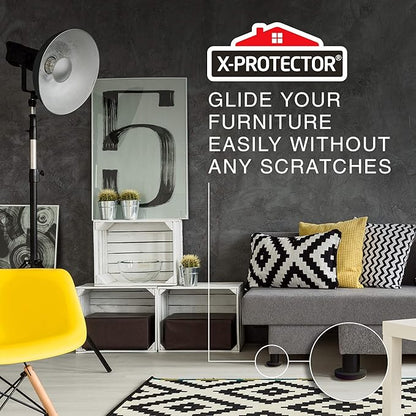 Felt Furniture Sliders Hardwood Floors X-PROTECTOR – 16 PCS 3 1/2" Furniture Sliders – Heavy Duty Felt Sliders Hard Surfaces – Move Your Furniture Easily & Safely!