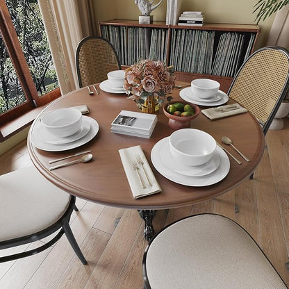 Yoshy 12-Piece White Bone China Dinnerware with Lightweight Durable Chip Resistant Design Service for 4 (12 Piece - Service for 4, Rhythmlight)