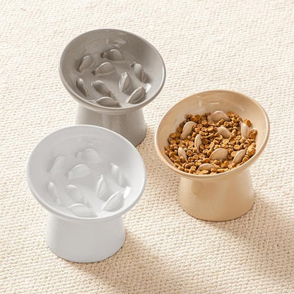 vancasso Ceramic Slow Feeder Cat Bowl, 6.25 Inch Elevated Cat Slow Feeder Bowl - Image 7