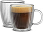 JoyJolt Fluted Glass Espresso Cups, 5.4oz Espresso Cup by JoyJolt
