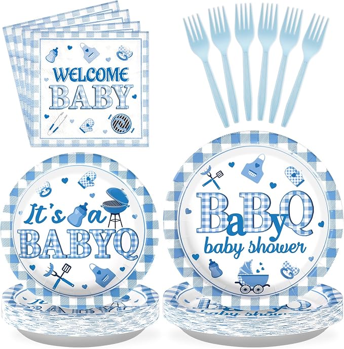 96Pcs BBQ Baby Shower Decorations by Grencian