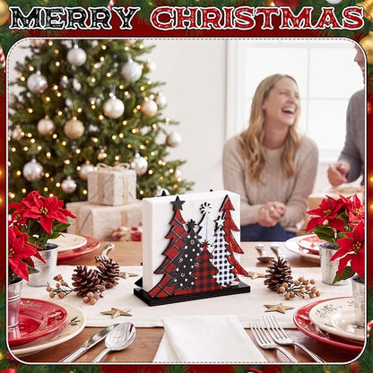 Buffalo Check Christmas Tree Napkin Holder - Image 5