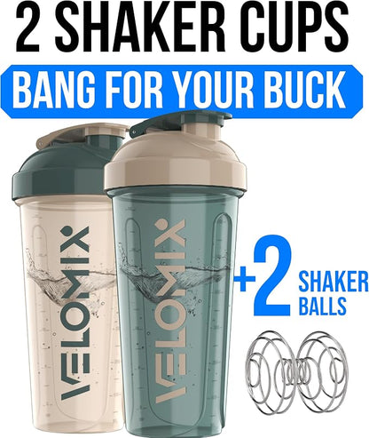 VELOMIX 2 Pack 28oz Protein Shaker Bottle - Image 2
