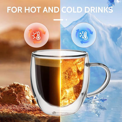 Sweese 5oz Double Wall Glass Espresso Cups Set of 4 - Image 3