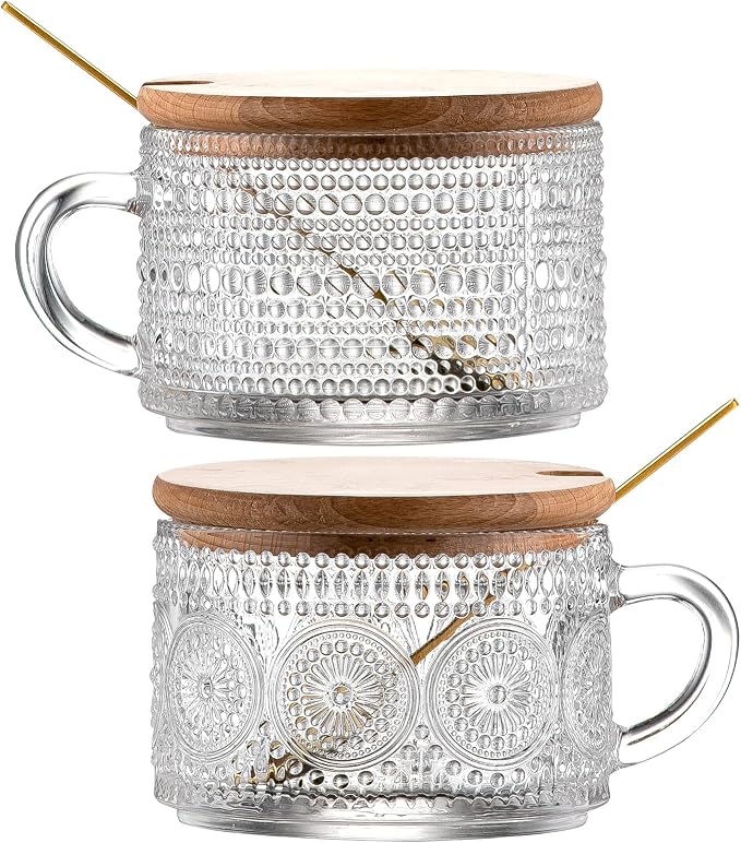 Gezzeny Vintage Glass Coffee Mugs by Gezzeny