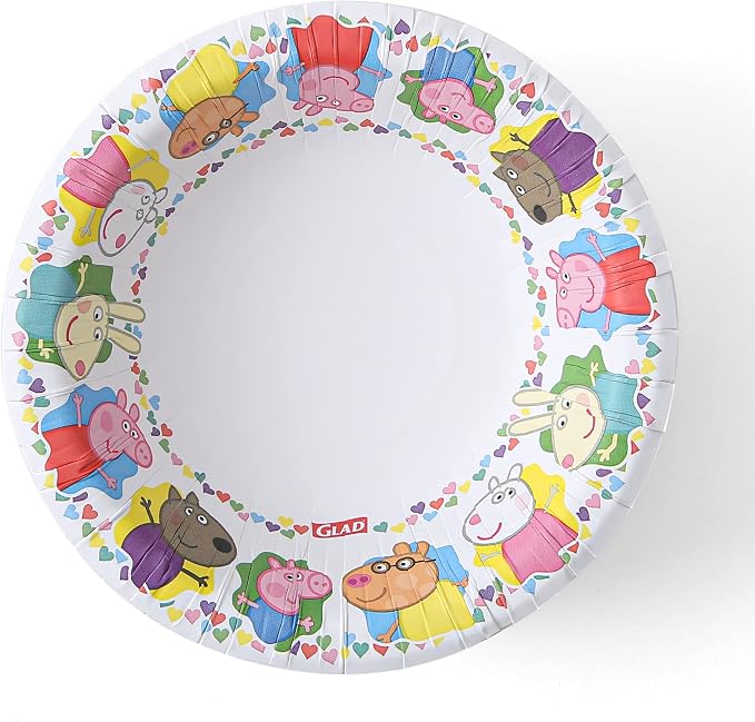 Glad for Kids Peppa Pig Disposable Paper Bowls, 12 Oz, for soups, and snacks - Image 2