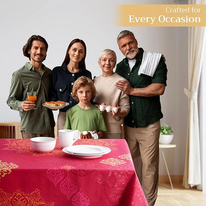 Maison d' Hermine Table Cloth Rectangle Table 100% Cotton 70 x 90 Inches Fall Tablecloth Reusable Everyday Use for Thanksgiving Christmas Decorations Dining Farmhouse Party (Versailles)