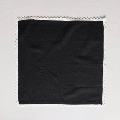 Fingercraft Dinner Cloth Napkin Cotton Linen Set of 12 Mitered Corners with Natural Elegant Lace for Everyday Use Napkins are Pre Shrunk and Good Absorbency with Lace 20x20 in Black