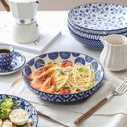 Selamica Ceramic Pasta Bowls Set 34 OZ, Large Salad Bowls 8.6 Inch Dinner Bowls - Image 5