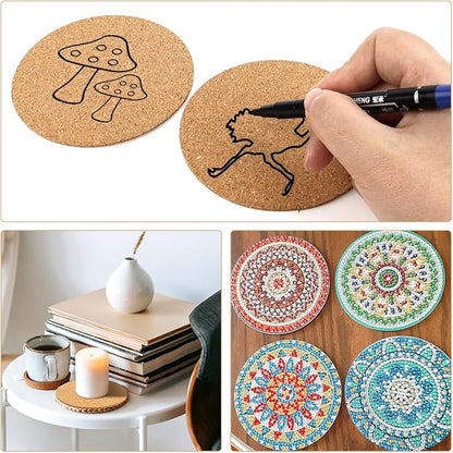 Tenalleys 10 Pack Round Cork Coasters, DIY Coasters & Craft Accessories - Image 7