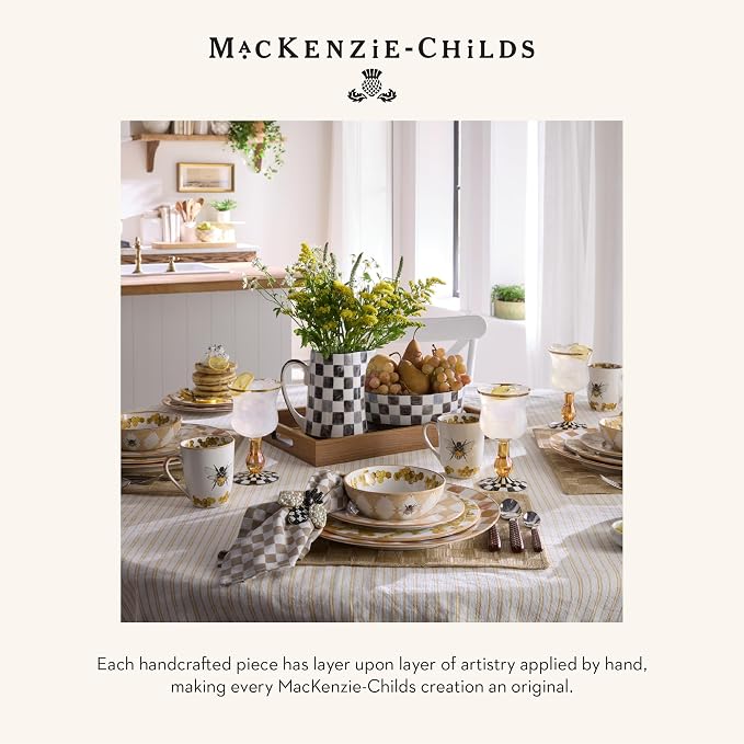 MACKENZIE-CHILDS Metal and Bead Napkin-Ring Set, Bee | Handcrafted design - Image 6