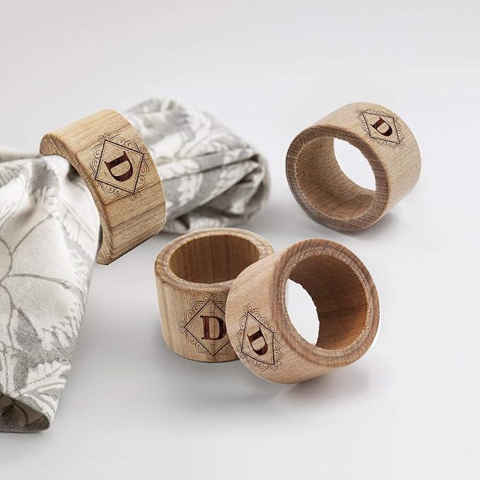 The Wedding Party Store Custom Personalized Wood Napkin Rings - Image 4