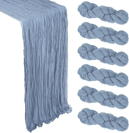 6 Pack Dusty Blue Cheesecloth Table Runner 10Ft Gauze Cheese Cloth Table Runner by Heneger