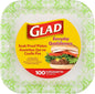 Glad Square Disposable Paper Plates, Green Victorian Pattern - Strong, Sturdy, Soak Proof, and Microwavable Decorative Plates for Dinner and Everyday Use, 10 Inch, 100 Count