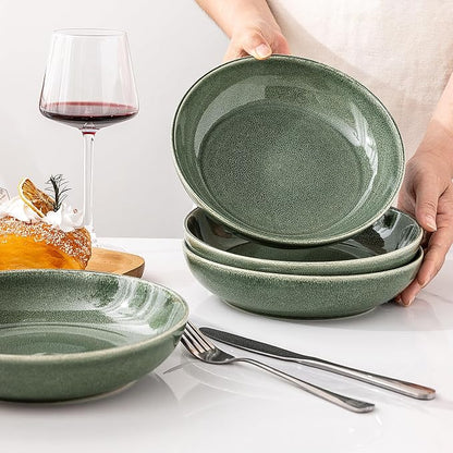 AmorArc 8.5’’ Ceramic Pasta Bowls Set of 4, 36oz Large Stoneware Bowls Set | - Image 7