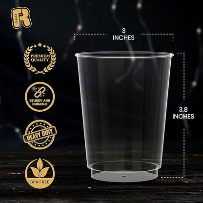 R-kay Clear Plastic Cups, 50 Pack Heavy Duty 10 OZ Disposable cups, Plastic - Image 4