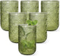 Green Vintage Drinking Glasses Set of 6, 14 oz hobnail drinking glasses by Unknown