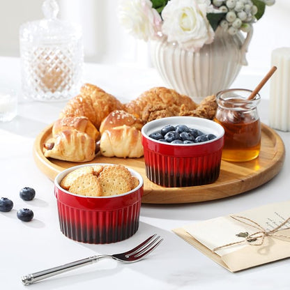 MALACASA Ramekins 6 oz Oven Safe, Small Ceramic Souffle Dishes - Image 7