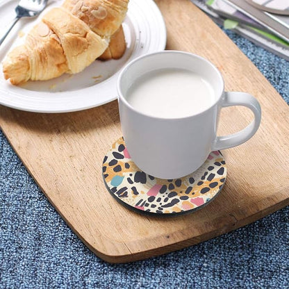 Abstract Leopard Cheetah Skin Shapes Coasters - Image 5