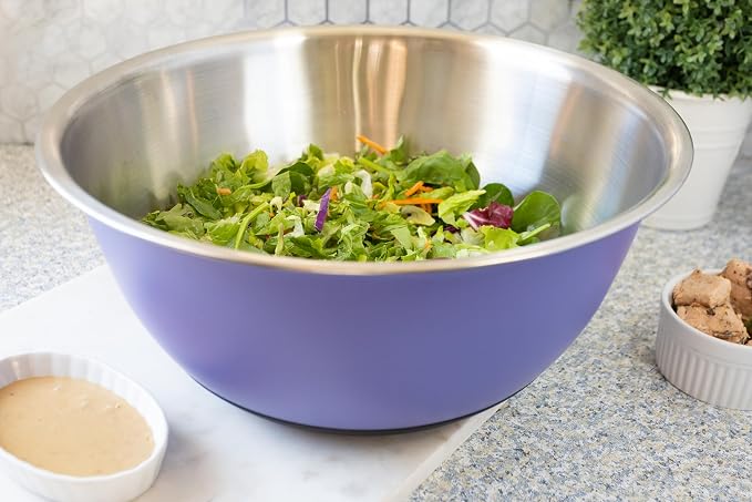 Fox Run Stainless Steel Mixing Bowl, Large 10.75 Quart Mixing Bowl | Non-Skid - Image 4