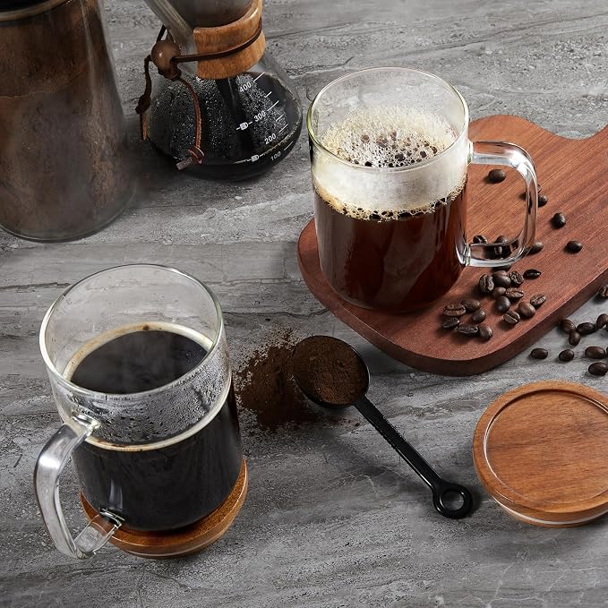 DRASTAR Glass Coffee Mugs, 20 oz Clear Coffee Cups, Coffee Mug - Image 4
