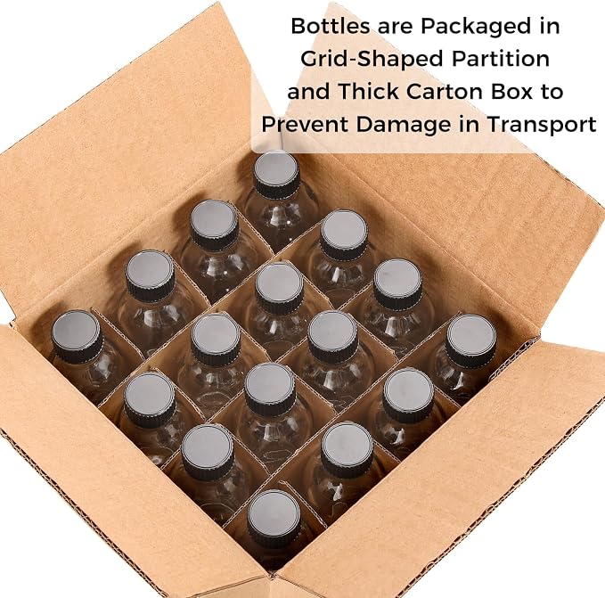 AOZITA 16 Pack, 2 oz Small Clear Glass Bottles w/Lid & 3 Funnels - 60ml Boston - Image 8