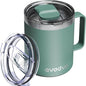 12oz Insulated Coffee Mug with Lid – Includes Two Lids, Stainless Steel Coffee by avodvo