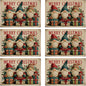 Table Placemats Set of 6, Waterproof Linen Fabric, Non-Slip Backing & Easy Clean, Elegant Dining Table Protectors for Family and Guests (Vintage Christmas Gnome)