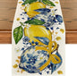 Artoid Mode Chinoiserie Lemon Bow Flowers 210 GSM Summer Table Runner, Seasonal by ArtoidMode